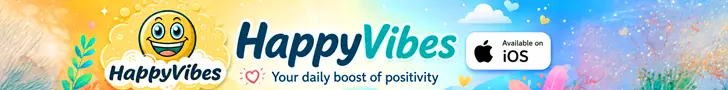 HappyVibes app banner