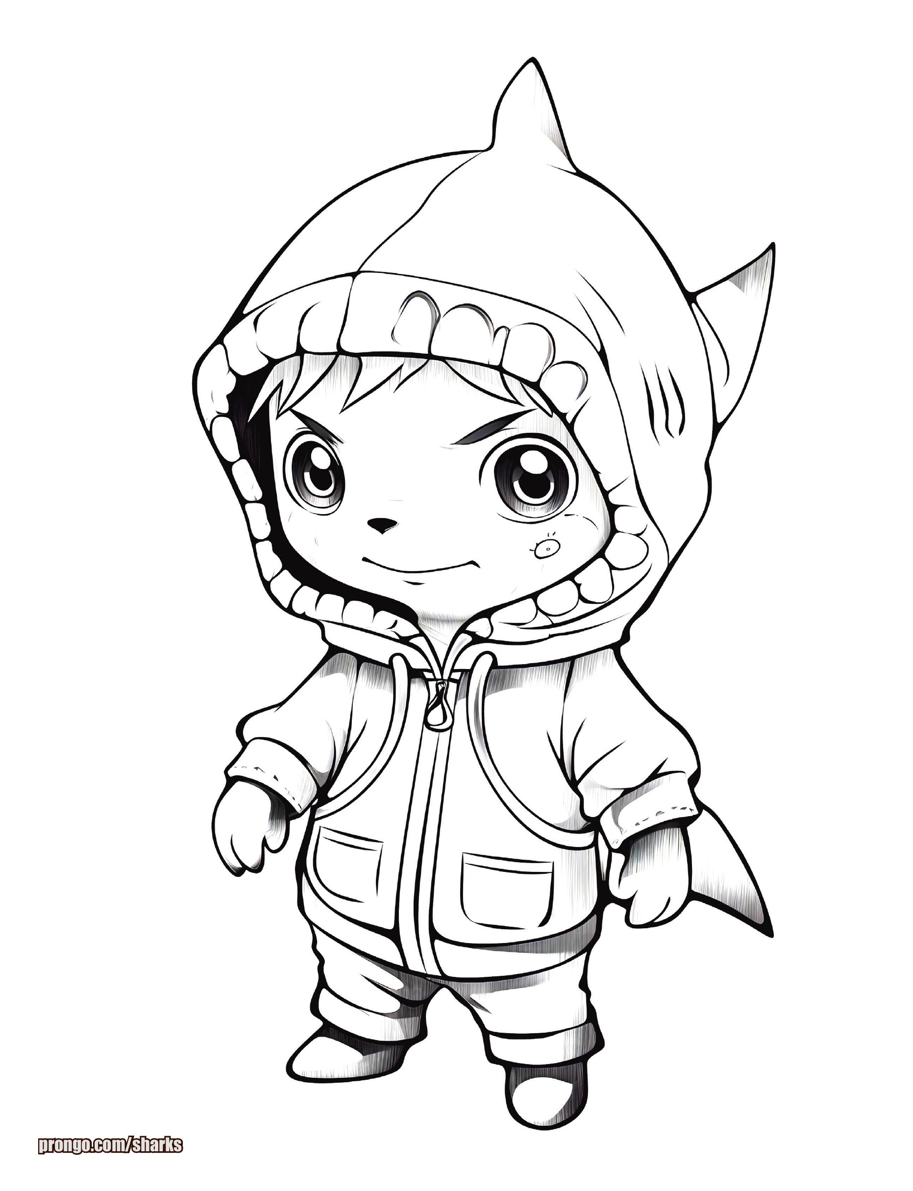 A child wearing a cozy shark hoodie and boots