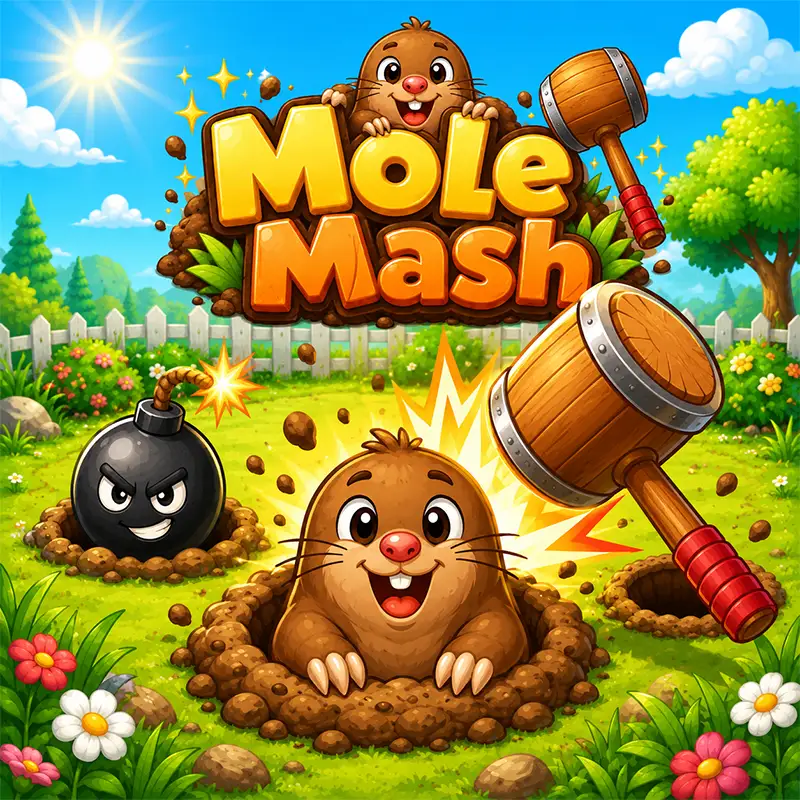 Mole Mash: Free Whack-a-Mole Game for Kids game thumbnail