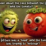 Did you hear about the race between the lettuceand the tomato