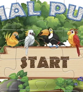 a puzzle with birds on a sign
