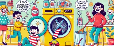 a cartoon of a boy sitting in front of a washing machine