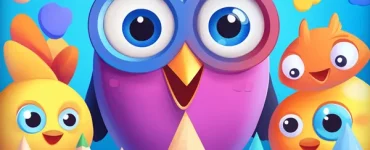 a cartoon owl and pencils