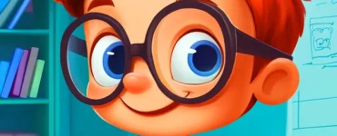 a cartoon of a boy playing a game
