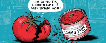 a tomato and a can of tomato paste